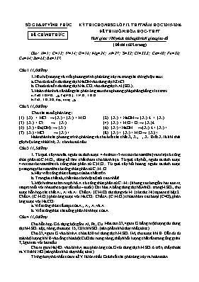 Đề thi chọn học sinh giỏi môn Hóa học Lớp 12 - Năm học 2012-2013 - Sở GD & ĐT Ninh Bình